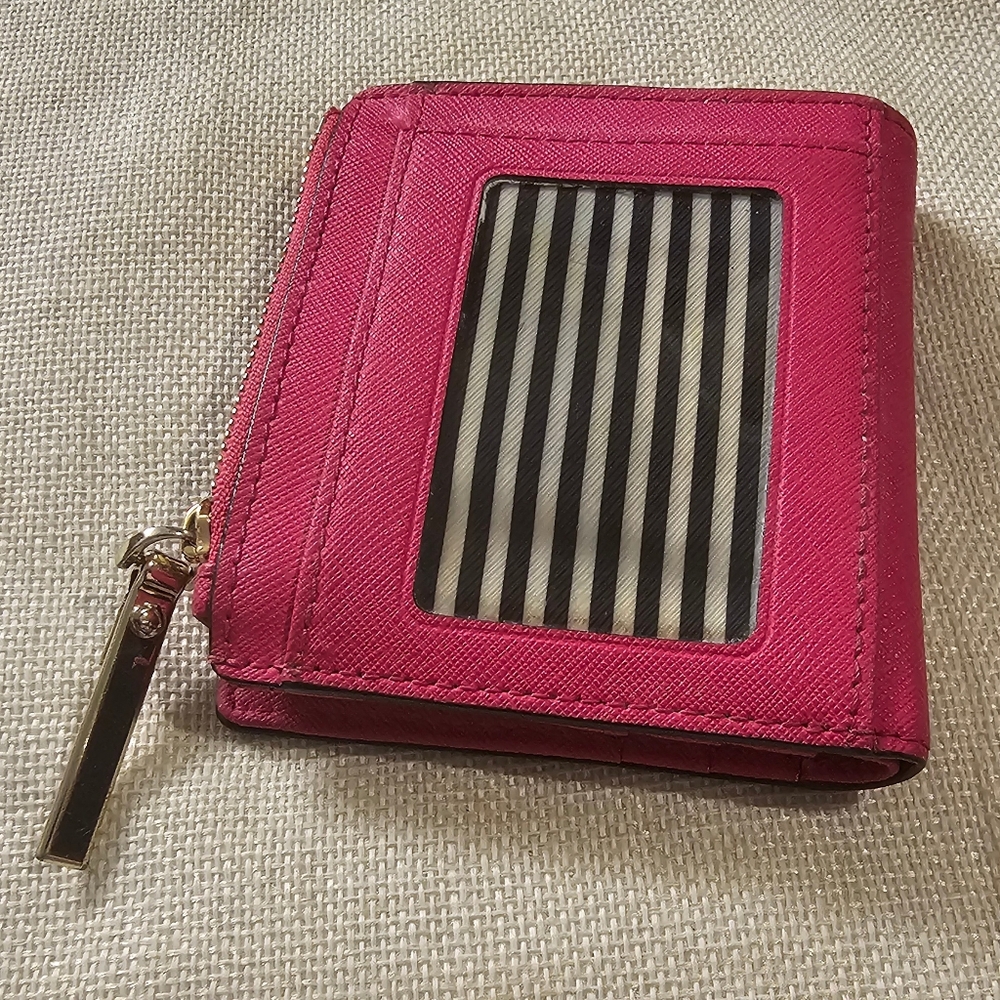 Kate Spade Cameron Street Adalyn Small Wallet Hot Pink Saffiano Leather EUC - Picture 13 of 13
